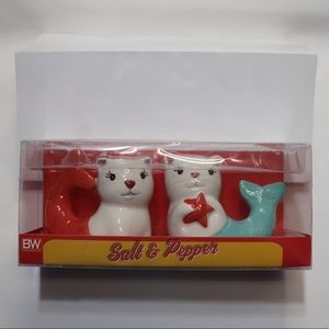 Cute Cat Mermaid Salt & Pepper Shakers